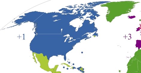 Mapa de DDI da Amrica do Norte