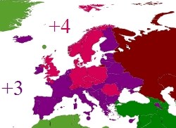 Mapa de DDI da Europa